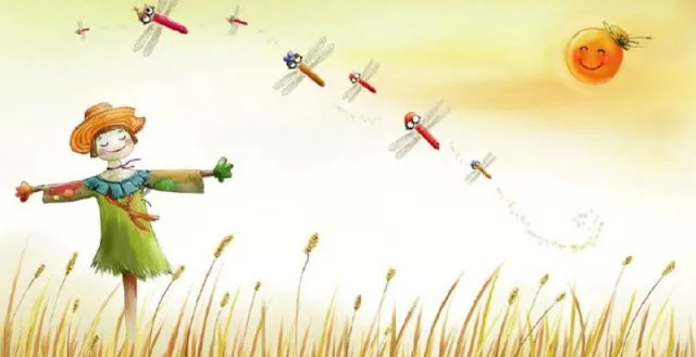 Tò Vò và Ve Sầu dũng cảm cứu Chuồn Chuồn thoát khỏi cơn bão lớn, minh họa sự đoàn kết của các loài côn trùng