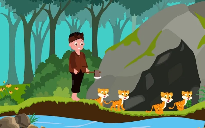 Chàng Cuội dũng cảm đối mặt với bầy hổ trong rừng