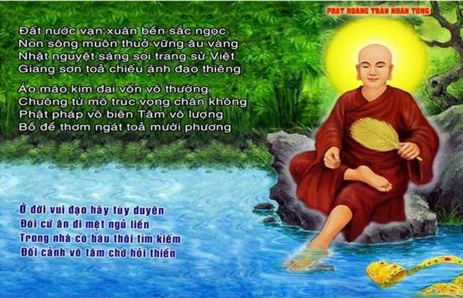 Đức Phật Hoàng Trần Nhân Tông được tôn thờ Tuệ Trung Thượng sĩ làm thầy và sớm ngộ đạo
