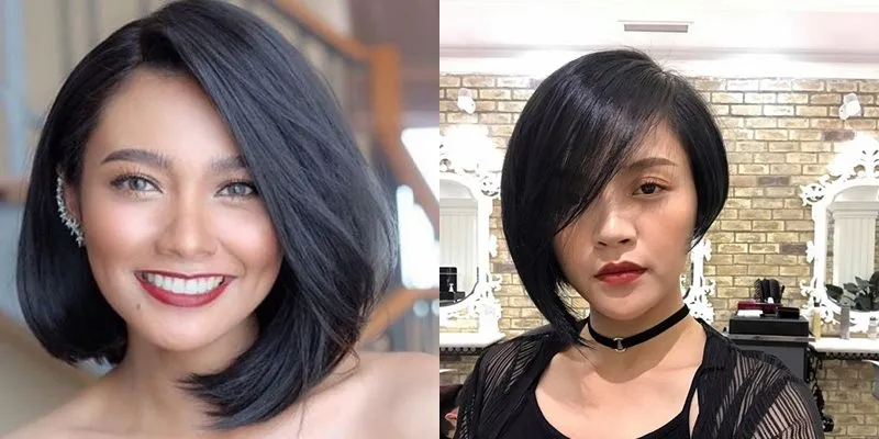 Mái tóc layer bob kiểu lệch phá cách, thể hiện sự độc đáo và trọn vẹn của tình yêu vợ chồng trong truyền thuyết nàng Bân