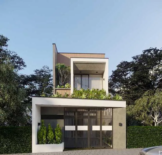 Thiết kế biệt thự hai tầng sang trọng, phản ánh sự quý giá của nghệ thuật cải lương vọng cổ qua các làn điệu về sự tích trầu cau