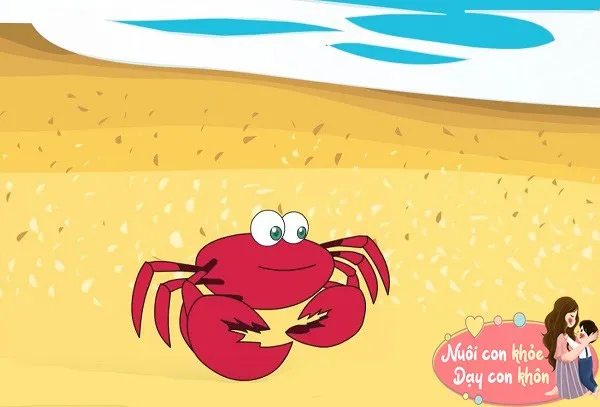 Hình minh họa sự tích con cua, nhắc nhở về tầm quan trọng của lòng hiếu thảo và sự tử tế trong truyện cổ tích các loài vật