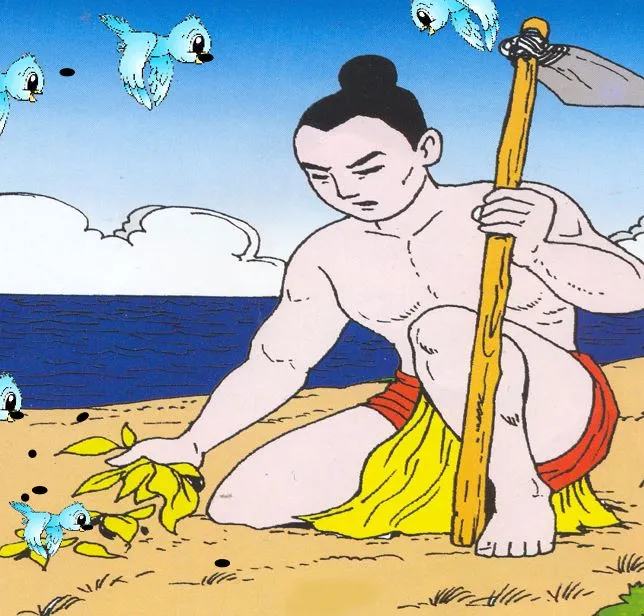 Hình ảnh slide giáo án mô tả cảnh Vua Hùng tức giận và đày Mai An Tiêm ra đảo