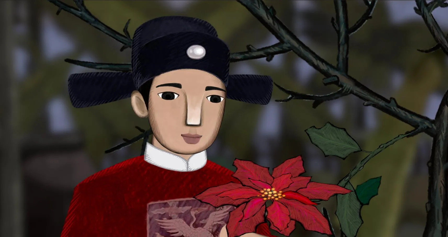 Trạng nguyên trở về làng được người dân chào đón trong bối cảnh phim dân gian