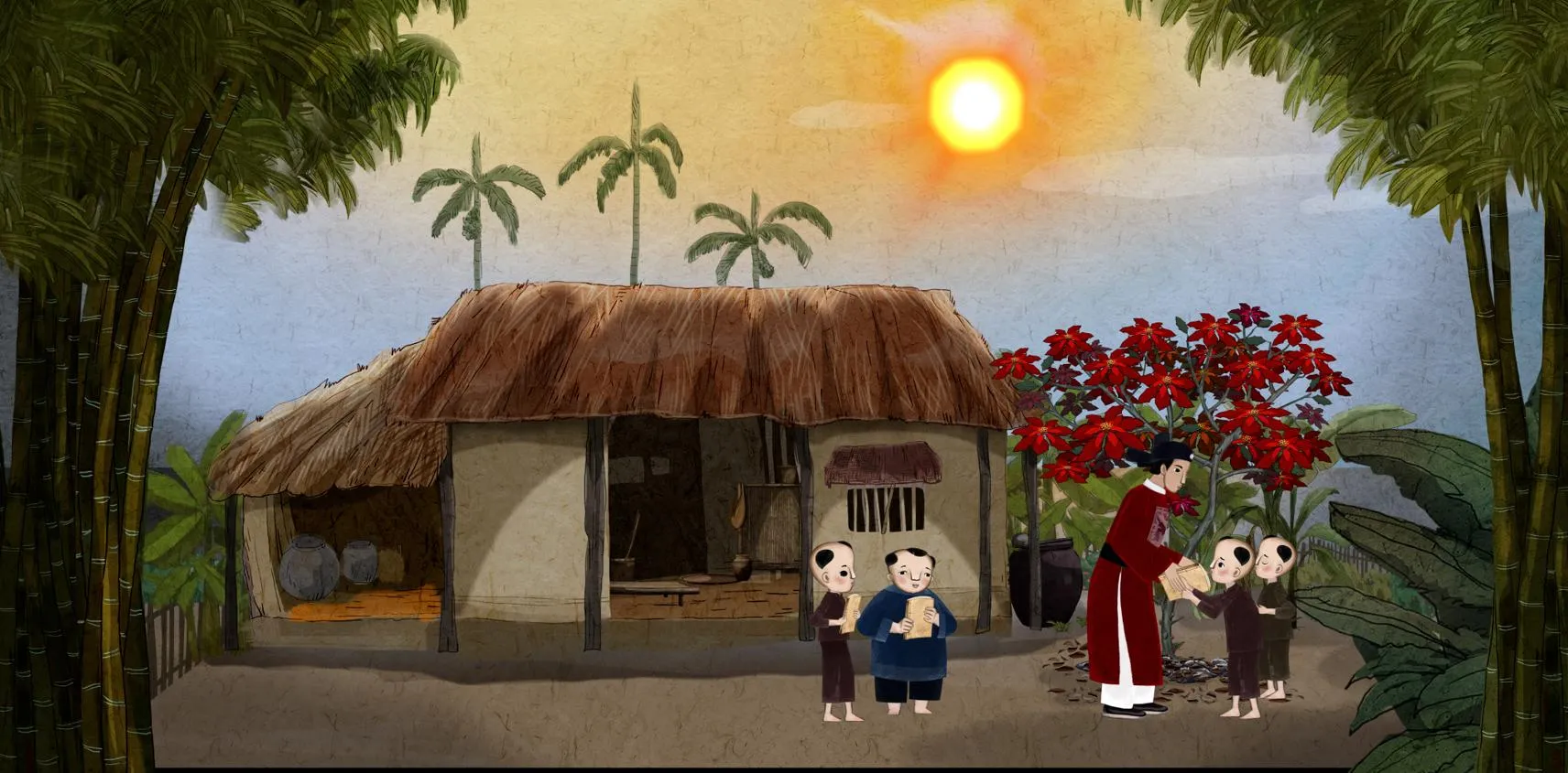 Cậu bé nghèo ham học chăm sóc cây xanh trong phim sự tích Việt Nam