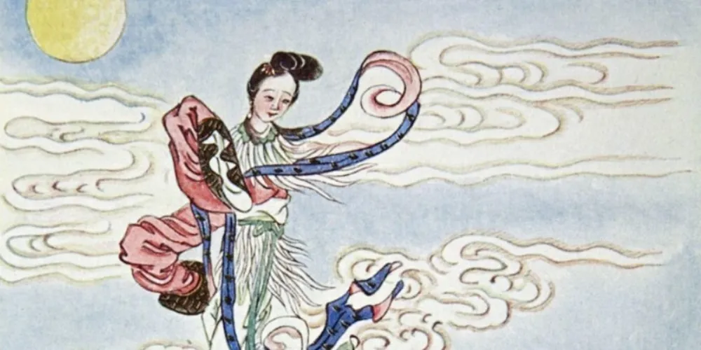 Nàng tiên Hằng Nga xinh đẹp đứng trên cung trăng vào đêm Rằm, hình ảnh cốt lõi trong sự tích chị Hằng Nga và Tết Trung Thu.