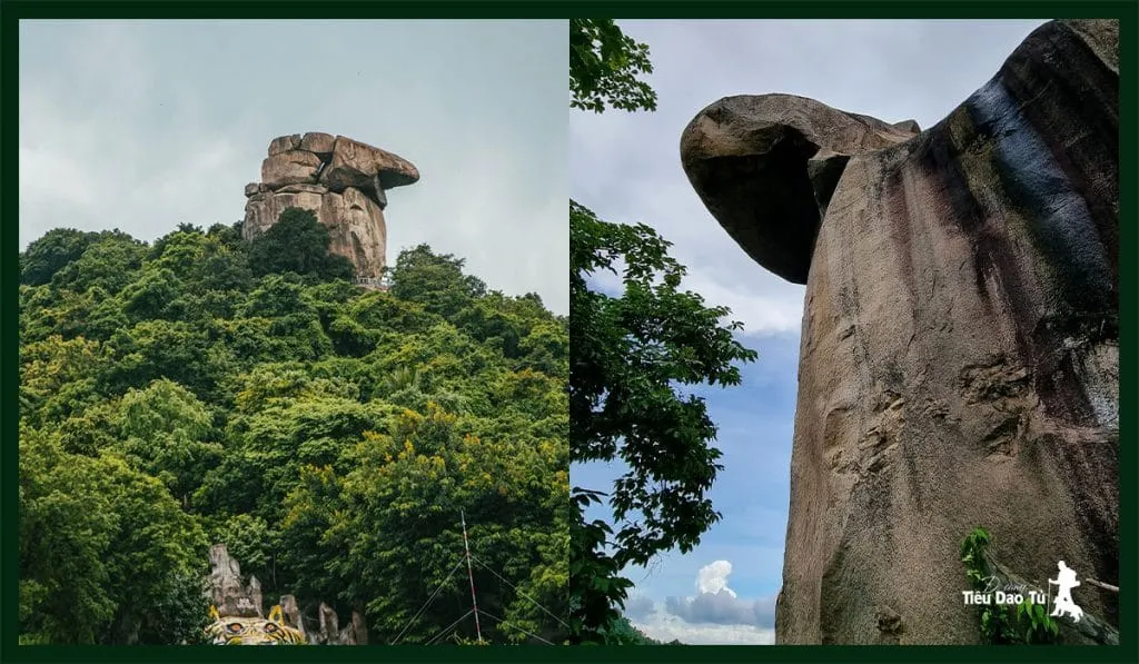 Tảng đá trên đỉnh núi Két có hình dáng độc đáo giống mỏ chim két, khởi nguồn cho sự tích núi Két
