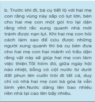 Hai mẹ con bà góa chèo thuyền làm từ vỏ trấu đi cứu vớt những người bị nạn trong trận lụt lớn