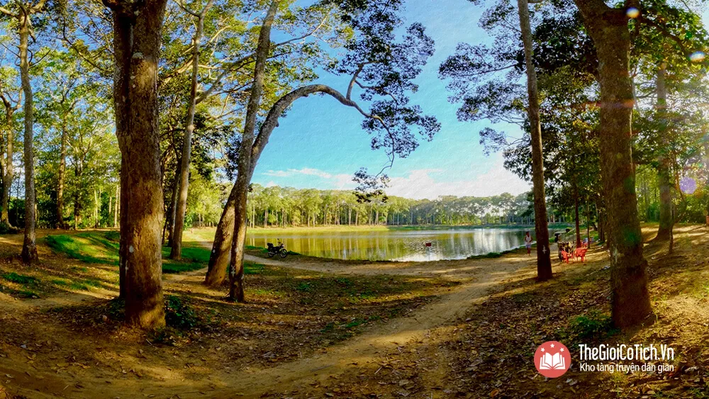 Hình ảnh minh họa cuộc thi đào ao dưới ánh trăng trong sự tích Bà Om nổi tiếng