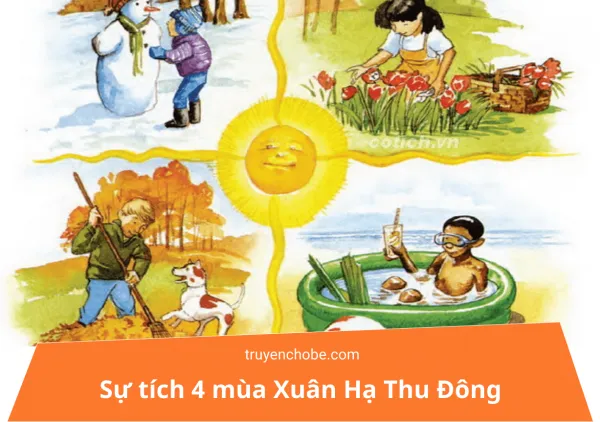 Nàng tiên Xuân Hạ Thu Đông cùng nhau trò chuyện về vai trò của mình trong câu chuyện sự tích bốn mùa