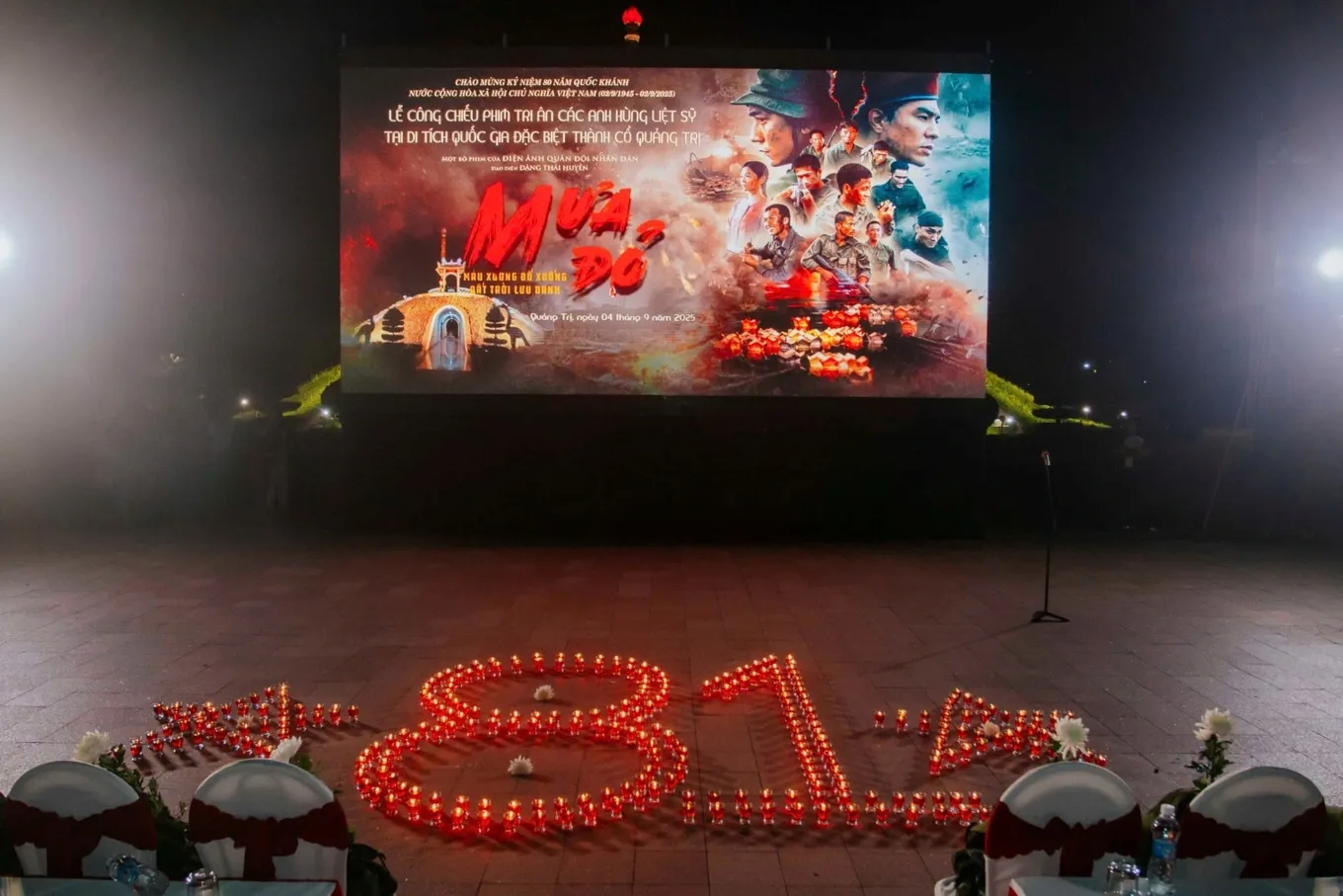 Buổi chiếu phim Mưa Đỏ tại Thành cổ Quảng Trị, sự kiện liên quan đến tri ân các anh hùng liệt sĩ