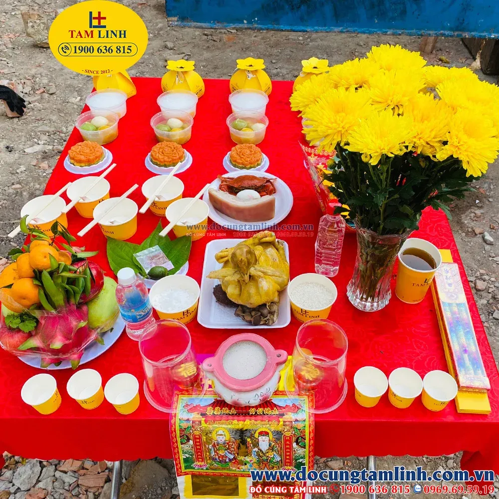 Các lễ vật cơ bản cần chuẩn bị trên mâm cúng động thổ khoan giếng theo nghi thức truyền thống