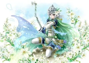 Hình cung Nhân Mã nữ được phác họa theo phong cách anime