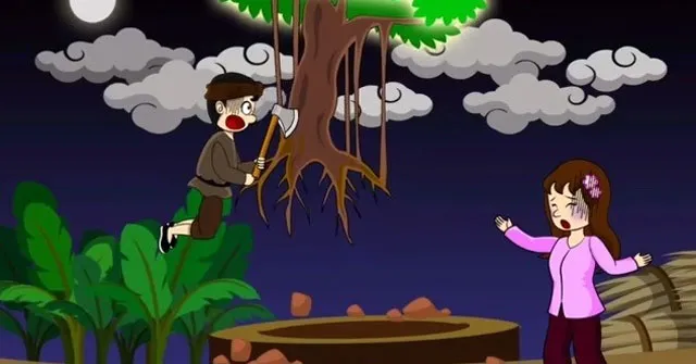 Hình tượng chú Cuội ngồi dưới gốc cây đa thần trên cung trăng gắn liền với Tết Trung Thu