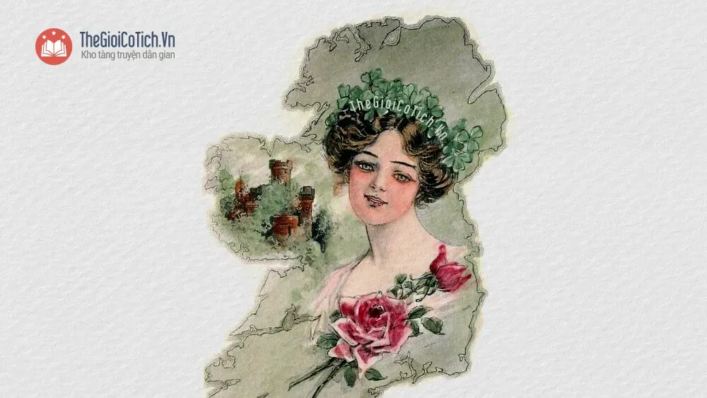 Minh họa Sự Tích Về Hoa Hồng Xanh và chàng ngốc Stupid chăm sóc hoa hồng