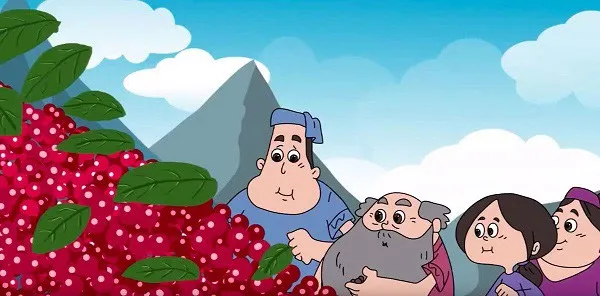 Hình ảnh minh họa chàng trai dũng cảm trong Sự tích cây cà phê