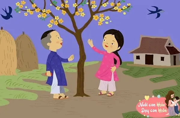 Hình ảnh cô gái áo vàng tiêu diệt quái vật, nguồn gốc cốt lõi của sự tích hoa mai vàng.