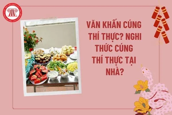 Cảnh bày biện lễ vật và hương hoa chuẩn bị cúng thí thực cô hồn tại nhà