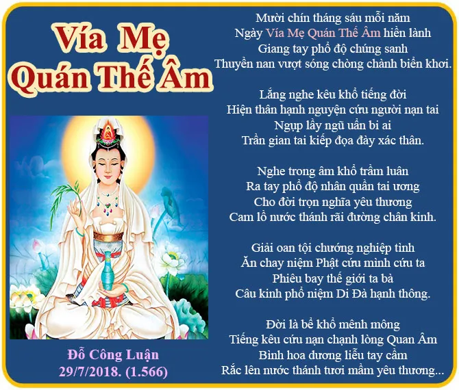 Văn khấn cúng Mẹ Quan Âm Bồ Tát tại bàn thờ gia tiên