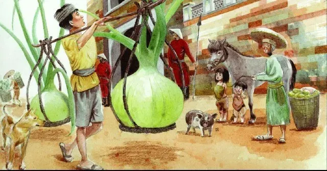 Minh họa cổ điển về lọ nước thần trong sự tích gái ngoan dạy chồng