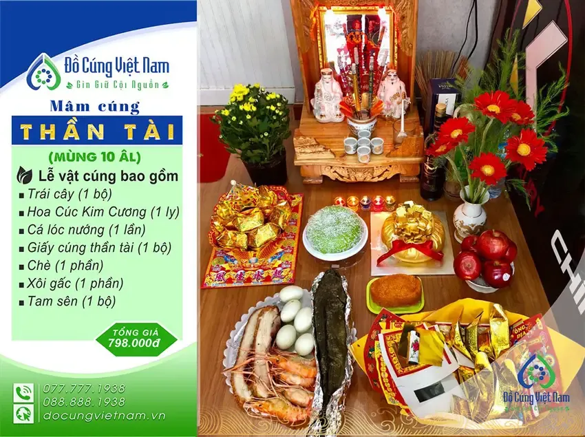 Vật phẩm cúng Thần Tài thiết yếu