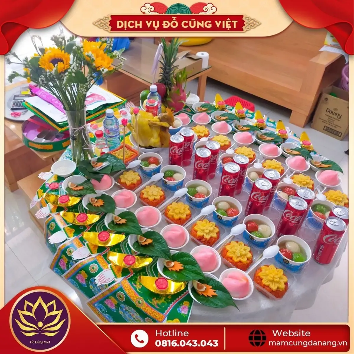 Sơ đồ sắp đặt mâm cúng thôi nôi chuẩn theo nguyên tắc Đông bình Tây quả